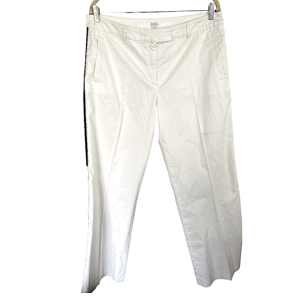 Escada Sport White Pants with Black Side Stripe XXL/ 16/ eu 44